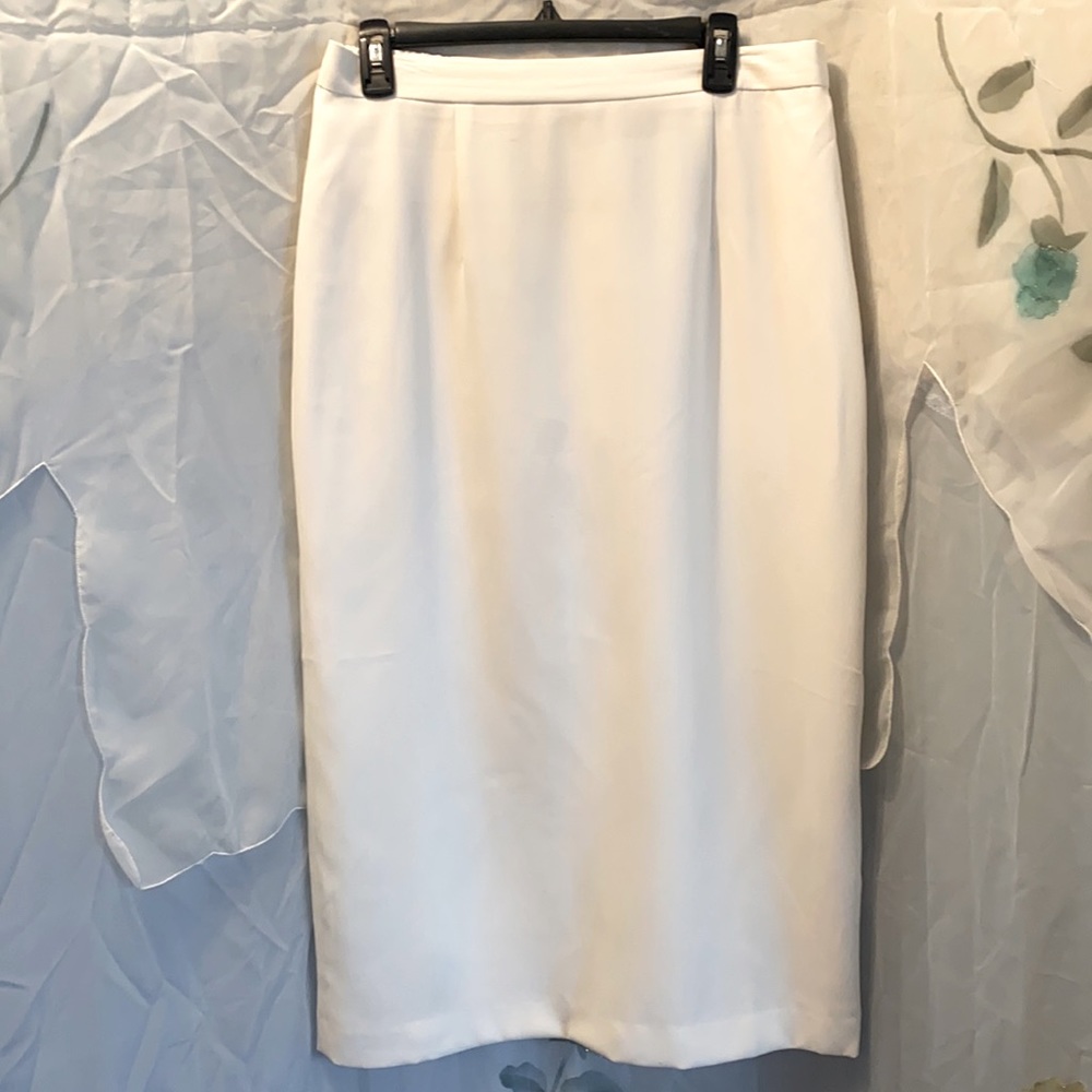 KB STELLA LOUISE WHITE LINED PENCIL SKIRT SZ 14
